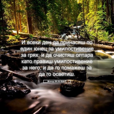 Picture 05 - Изход 29:36 BULG - И всеки ден да принасяш по - Bible Verse Picture