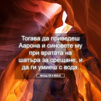 Picture 05 - Изход 29:4 BULG - Тогава да приведеш Аарона - Bible Verse Picture