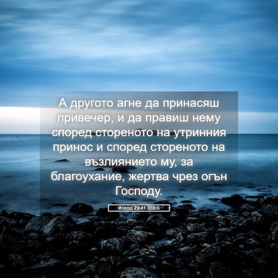 Picture 05 - Изход 29:41 BULG - А другото агне да принасяш - Bible Verse Picture
