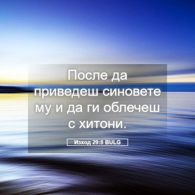 Picture 05 - Изход 29:8 BULG - После да приведеш синовете - Bible Verse Picture