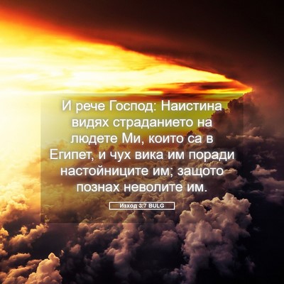 Picture 05 - Изход 3:7 BULG - И рече Господ: Наистина - Bible Verse Picture