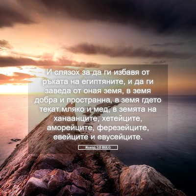 Picture 05 - Изход 3:8 BULG - И слязох за да ги избавя от - Bible Verse Picture