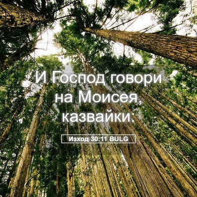 Picture 05 - Изход 30:11 BULG - И Господ говори на Моисея, - Bible Verse Picture