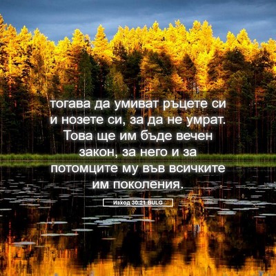 Picture 05 - Изход 30:21 BULG - тогава да умиват ръцете си - Bible Verse Picture