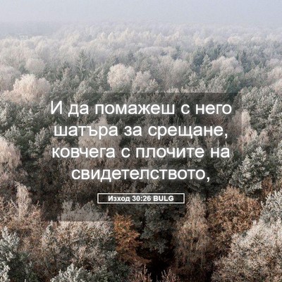 Picture 05 - Изход 30:26 BULG - И да помажеш с него шатъра - Bible Verse Picture