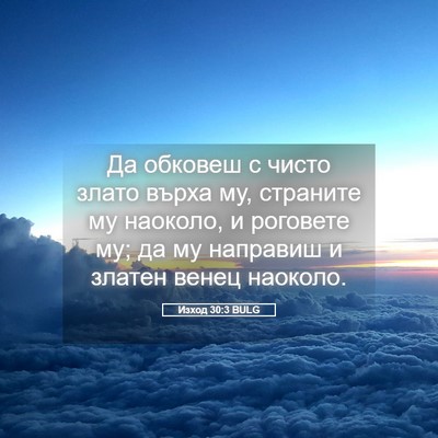 Picture 05 - Изход 30:3 BULG - Да обковеш с чисто злато - Bible Verse Picture