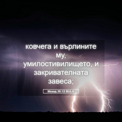 Picture 05 - Изход 35:12 BULG - ковчега и върлините му, - Bible Verse Picture
