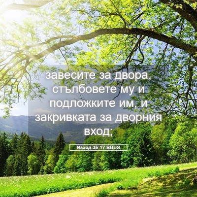 Picture 05 - Изход 35:17 BULG - завесите за двора, - Bible Verse Picture