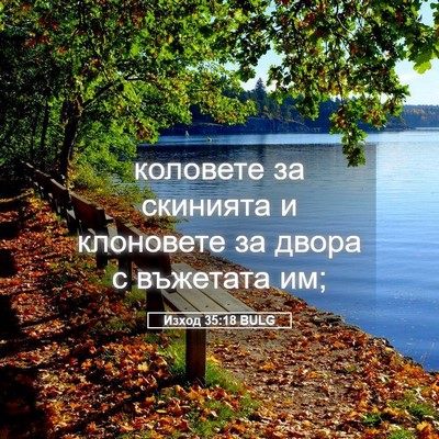 Picture 05 - Изход 35:18 BULG - коловете за скинията и - Bible Verse Picture