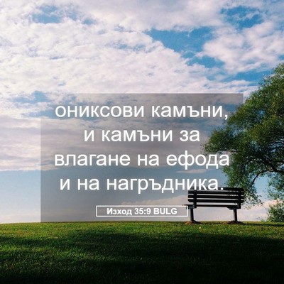Picture 05 - Изход 35:9 BULG - ониксови камъни, и камъни - Bible Verse Picture