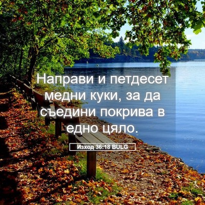 Picture 05 - Изход 36:18 BULG - Направи и петдесет медни - Bible Verse Picture