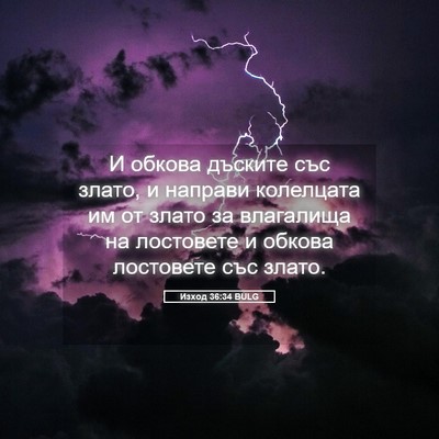 Picture 05 - Изход 36:34 BULG - И обкова дъските със злато, - Bible Verse Picture