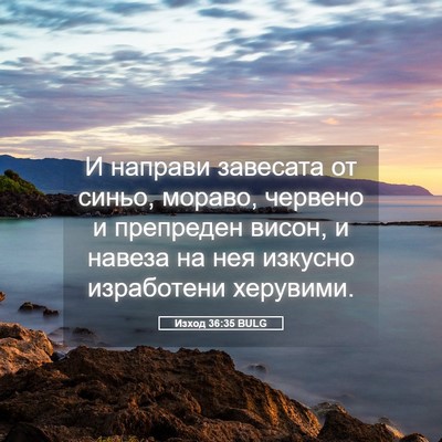 Picture 05 - Изход 36:35 BULG - И направи завесата от - Bible Verse Picture
