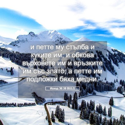 Picture 05 - Изход 36:38 BULG - и петте му стълба и куките - Bible Verse Picture