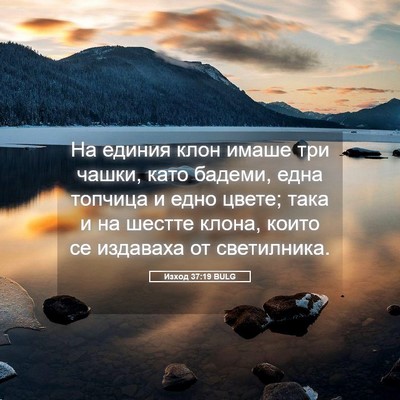 Picture 05 - Изход 37:19 BULG - На единия клон имаше три - Bible Verse Picture