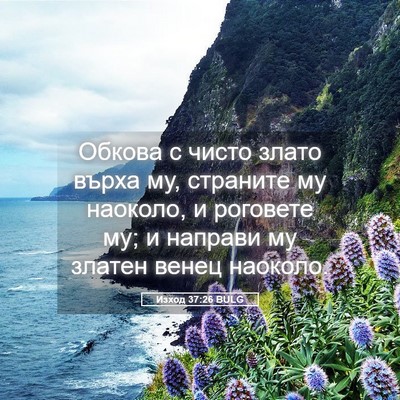 Picture 05 - Изход 37:26 BULG - Обкова с чисто злато върха - Bible Verse Picture