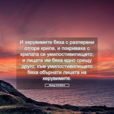 Picture 05 - Изход 37:9 BULG - И херувимите бяха с - Bible Verse Picture