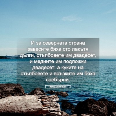 Picture 05 - Изход 38:11 BULG - И за северната страна - Bible Verse Picture