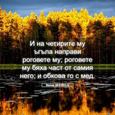 Picture 05 - Изход 38:2 BULG - И на четирите му ъгъла - Bible Verse Picture