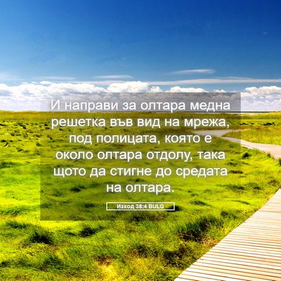 Picture 05 - Изход 38:4 BULG - И направи за олтара медна - Bible Verse Picture