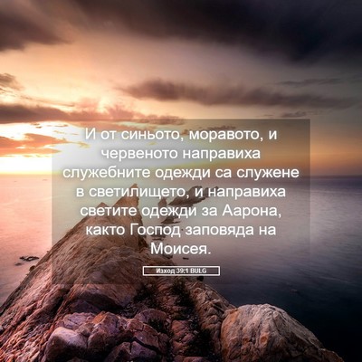 Picture 05 - Изход 39:1 BULG - И от синьото, моравото, и - Bible Verse Picture