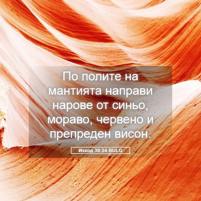 Picture 05 - Изход 39:24 BULG - По полите на мантията - Bible Verse Picture