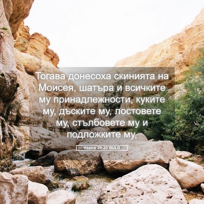 Picture 05 - Изход 39:33 BULG - Тогава донесоха скинията - Bible Verse Picture