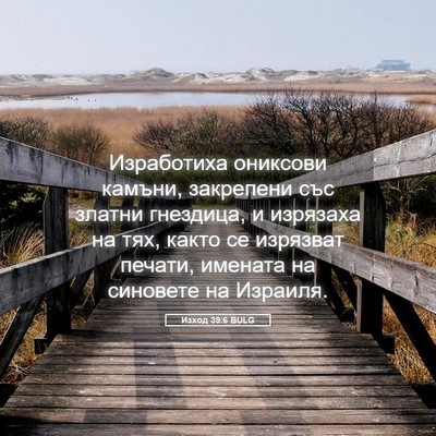Picture 05 - Изход 39:6 BULG - Изработиха ониксови - Bible Verse Picture