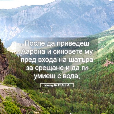 Picture 05 - Изход 40:12 BULG - После да приведеш Аарона и - Bible Verse Picture