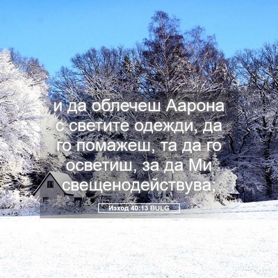 Picture 05 - Изход 40:13 BULG - и да облечеш Аарона с - Bible Verse Picture