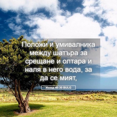 Picture 05 - Изход 40:30 BULG - Положи и умивалника между - Bible Verse Picture