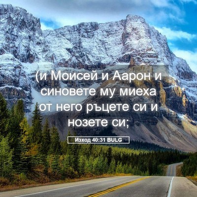 Picture 05 - Изход 40:31 BULG - (и Моисей и Аарон и - Bible Verse Picture