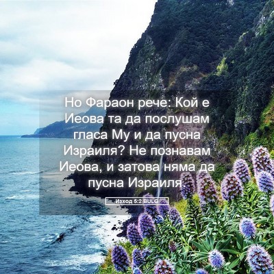 Picture 05 - Изход 5:2 BULG - Но Фараон рече: Кой е Иеова - Bible Verse Picture