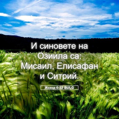Picture 05 - Изход 6:22 BULG - И синовете на Озиила са: - Bible Verse Picture