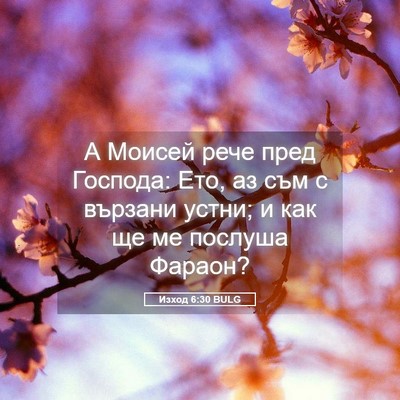 Picture 05 - Изход 6:30 BULG - А Моисей рече пред Господа: - Bible Verse Picture