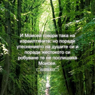 Picture 05 - Изход 6:9 BULG - И Моисей говори така на - Bible Verse Picture