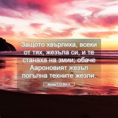 Picture 05 - Изход 7:12 BULG - Защото хвърлиха, всеки от - Bible Verse Picture