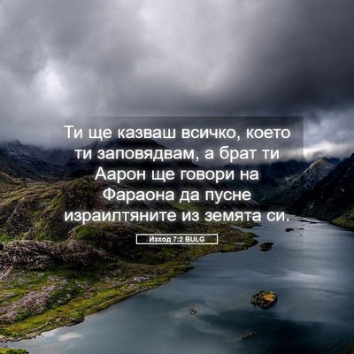 Picture 05 - Изход 7:2 BULG - Ти ще казваш всичко, което - Bible Verse Picture