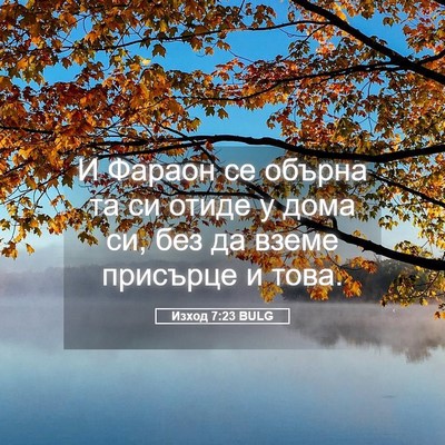 Picture 05 - Изход 7:23 BULG - И Фараон се обърна та си - Bible Verse Picture