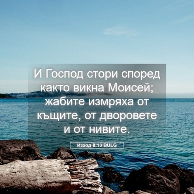 Picture 05 - Изход 8:13 BULG - И Господ стори според - Bible Verse Picture
