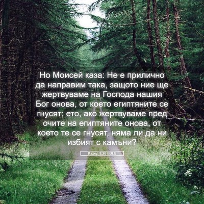 Picture 05 - Изход 8:26 BULG - Но Моисей каза: Не е - Bible Verse Picture