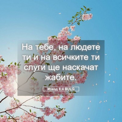 Picture 05 - Изход 8:4 BULG - На тебе, на людете ти и на - Bible Verse Picture