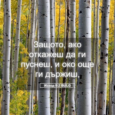 Picture 05 - Изход 9:2 BULG - Защото, ако откажеш да ги - Bible Verse Picture
