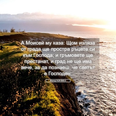 Picture 05 - Изход 9:29 BULG - А Моисей му каза: Щом - Bible Verse Picture