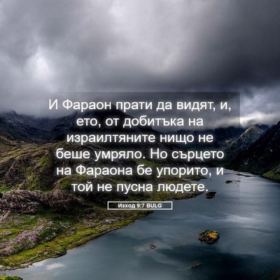 Picture 05 - Изход 9:7 BULG - И Фараон прати да видят, и, - Bible Verse Picture