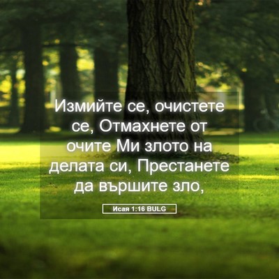Picture 05 - Исая 1:16 BULG - Измийте се, очистете се, - Bible Verse Picture