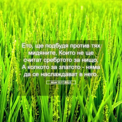 Picture 05 - Исая 13:17 BULG - Ето, ще подбудя против тях - Bible Verse Picture