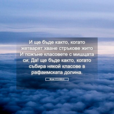 Picture 05 - Исая 17:5 BULG - И ще бъде както, когато - Bible Verse Picture