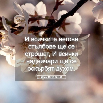 Picture 05 - Исая 19:10 BULG - И всичките негови стълбове - Bible Verse Picture