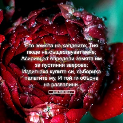 Picture 05 - Исая 23:13 BULG - Ето земята на халдеите; Тия - Bible Verse Picture